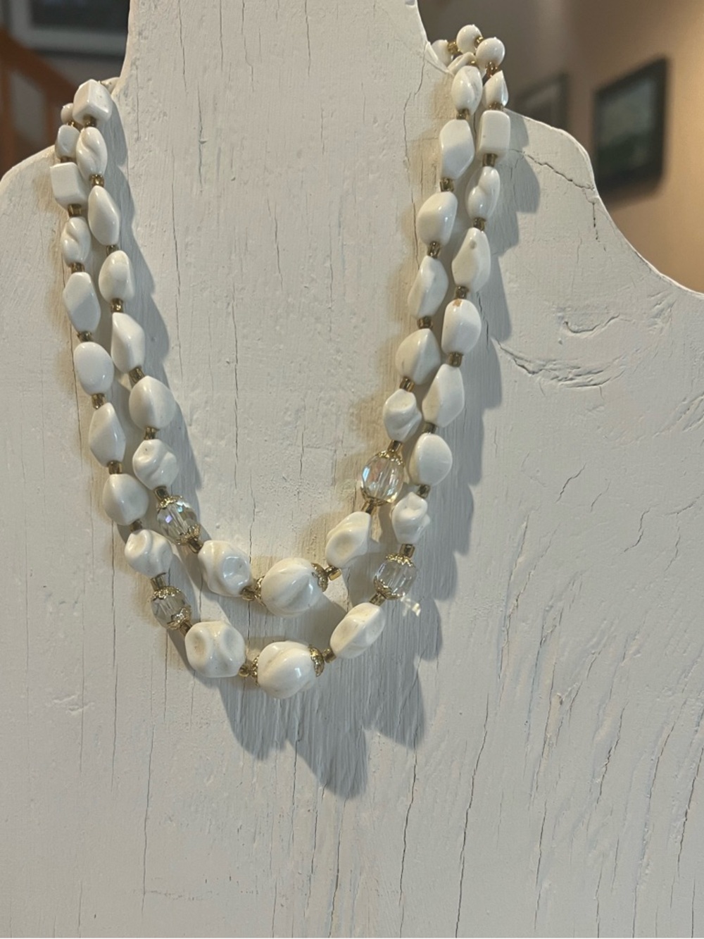 Vintage Japan acrylic bead 2 strand necklace